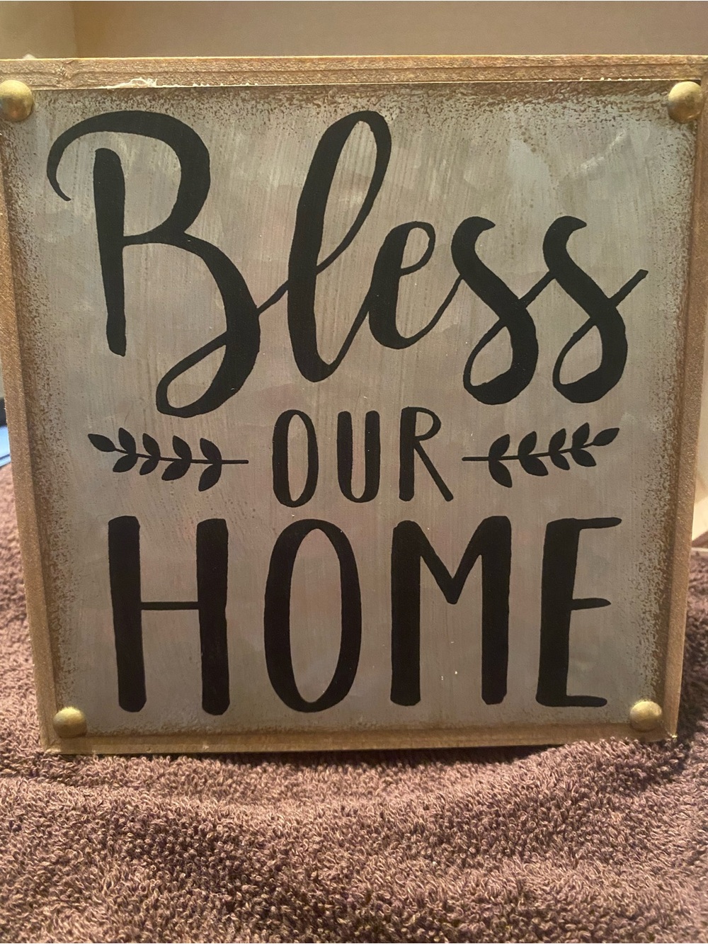 Bless Our Home Wall Sign - Black on Tin